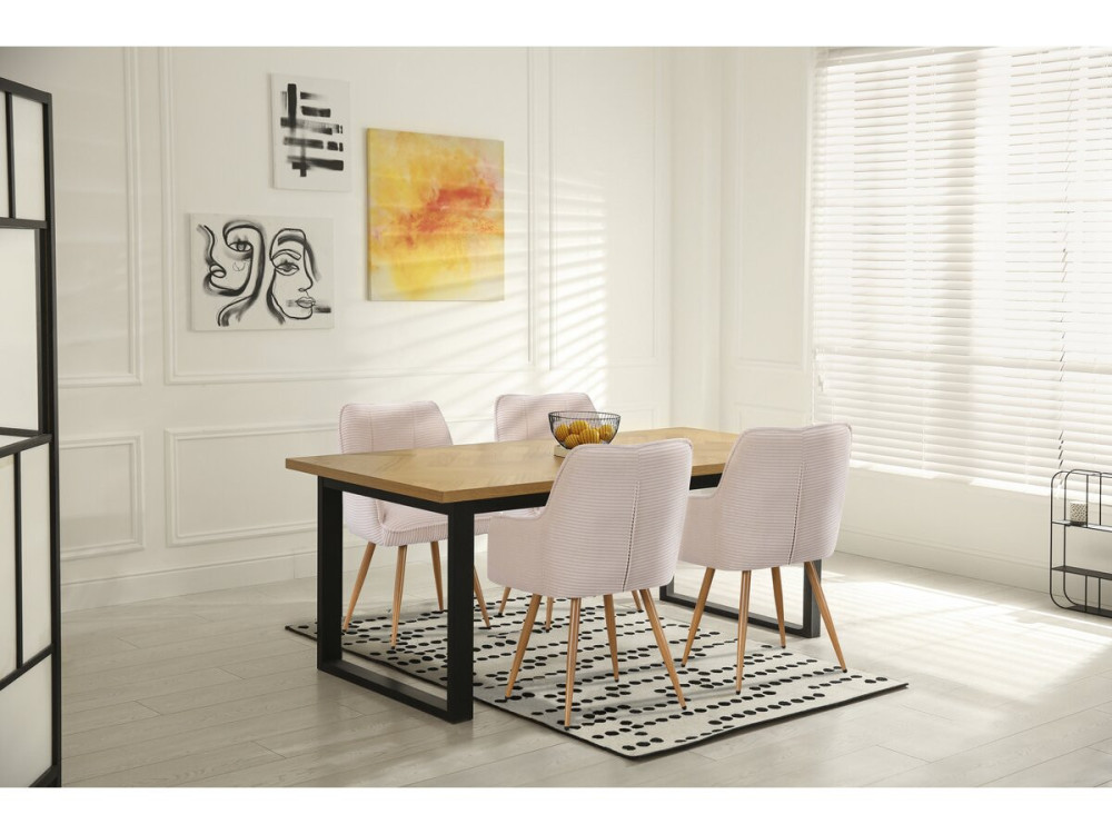 Set di 2 sedie in velluto a coste "Mayra" - 60 x 56 x 88 cm - Beige