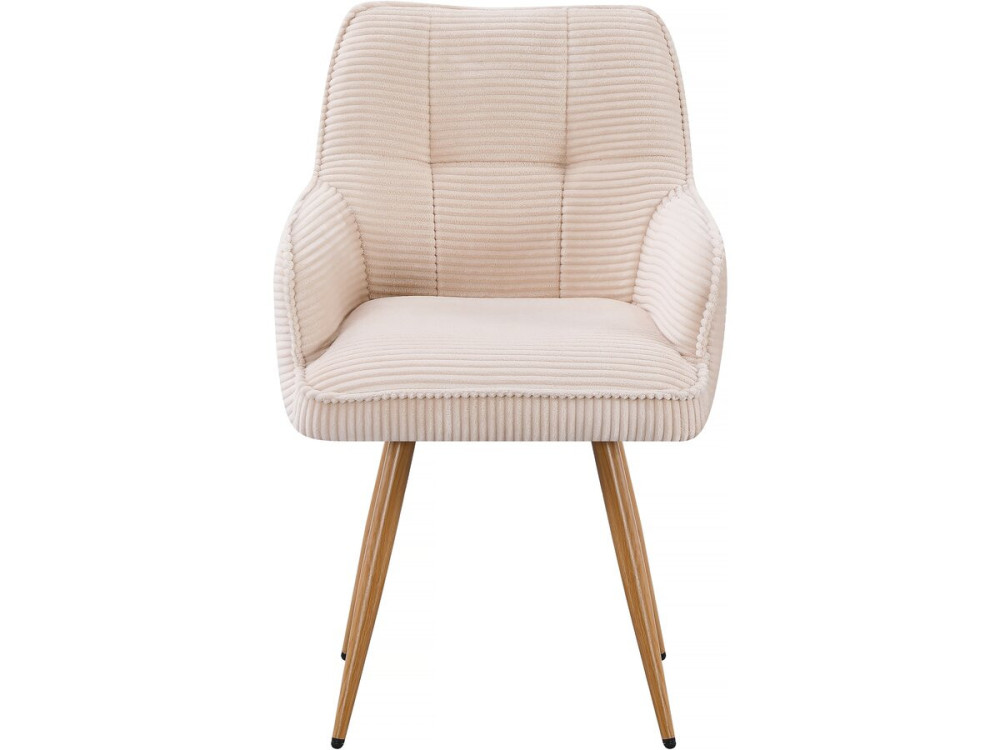 Set di 2 sedie in velluto a coste "Mayra" - 60 x 56 x 88 cm - Beige