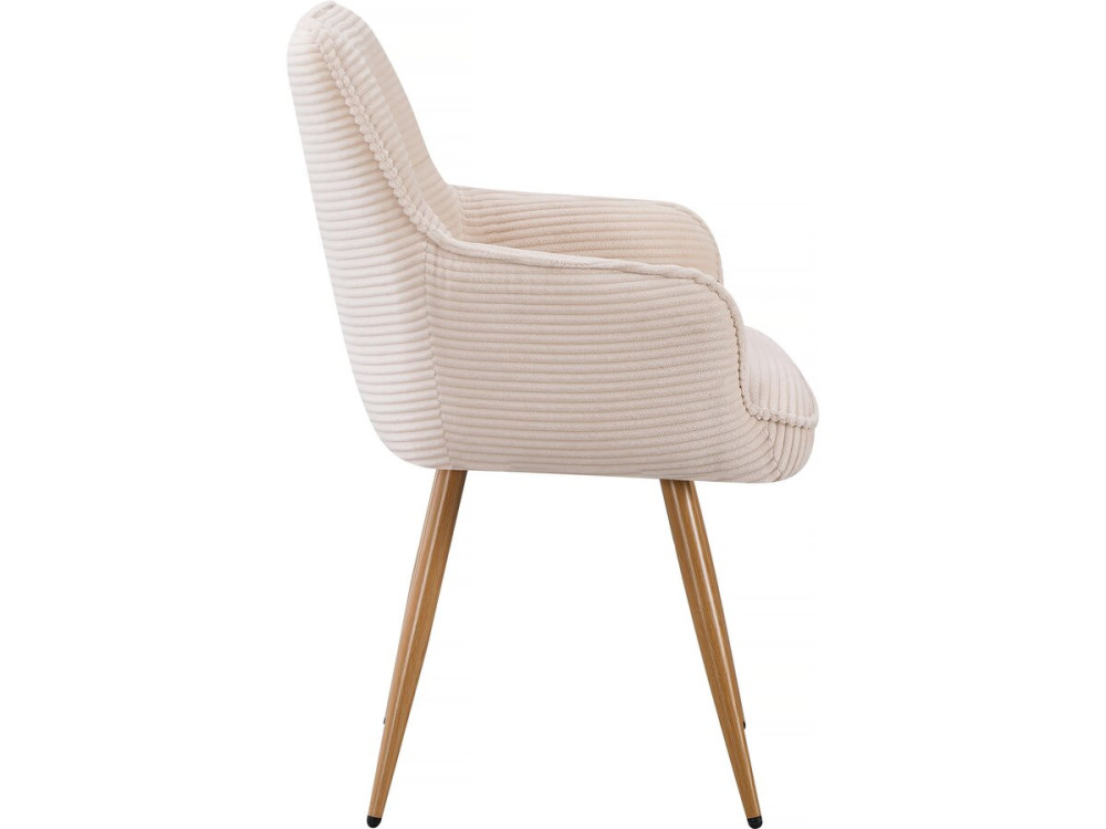 Set di 2 sedie in velluto a coste "Mayra" - 60 x 56 x 88 cm - Beige