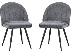 Set di 2 sedie in tessuto "Samuel" - 53 x 51 x 82 cm - Grigio