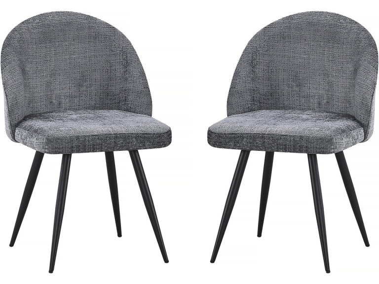 Set di 2 sedie in tessuto "Samuel" - 53 x 51 x 82 cm - Grigio