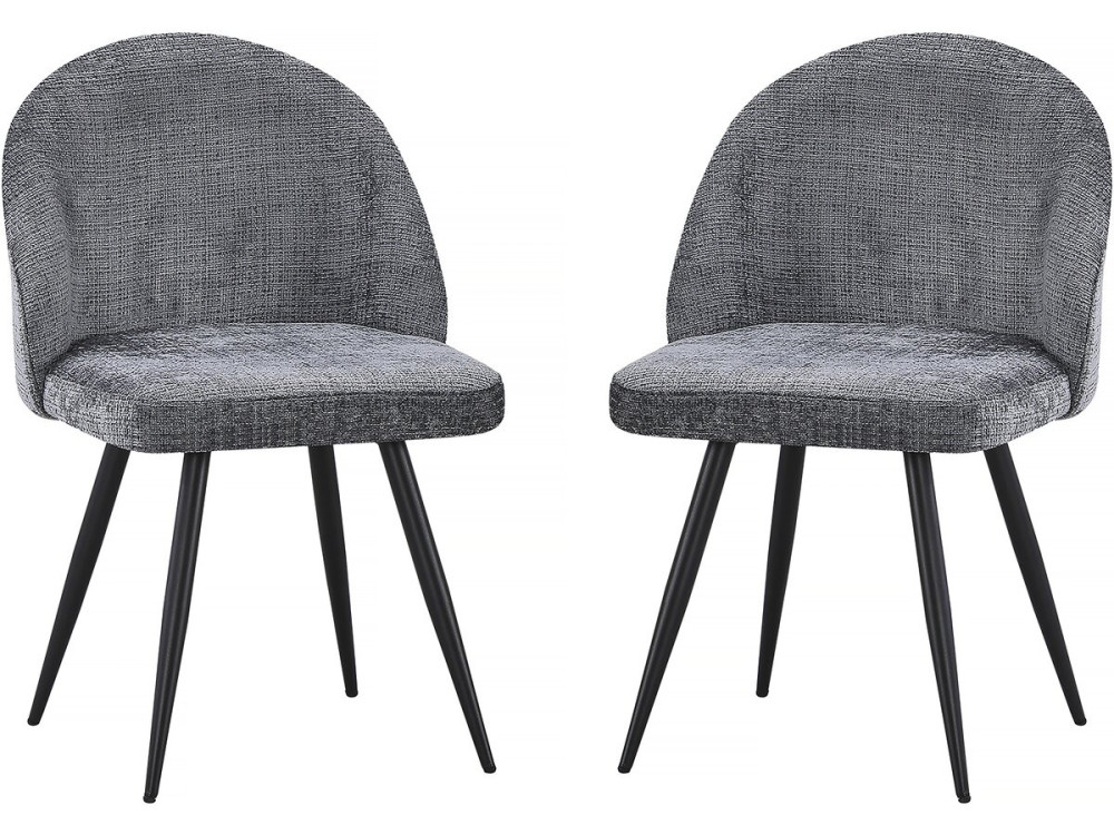 Set di 2 sedie in tessuto "Samuel" - 53 x 51 x 82 cm - Grigio