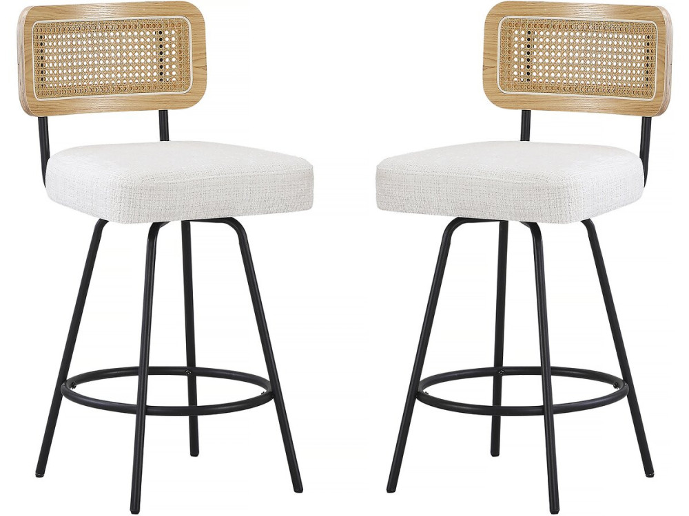 Set di 2 seggioloni in tessuto "Wilfried" - 51 x 44 x 95 cm - Beige