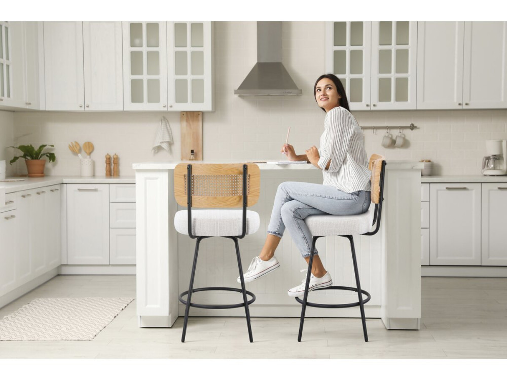 Set di 2 seggioloni in tessuto "Wilfried" - 51 x 44 x 95 cm - Beige