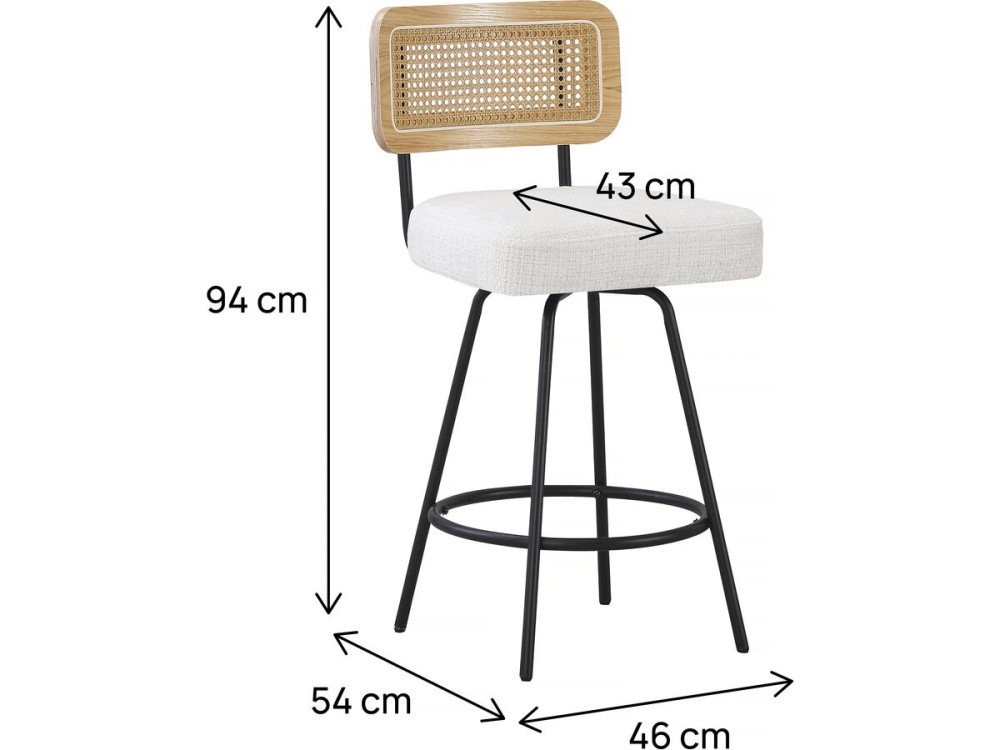 Set di 2 seggioloni in tessuto "Wilfried" - 51 x 44 x 95 cm - Beige