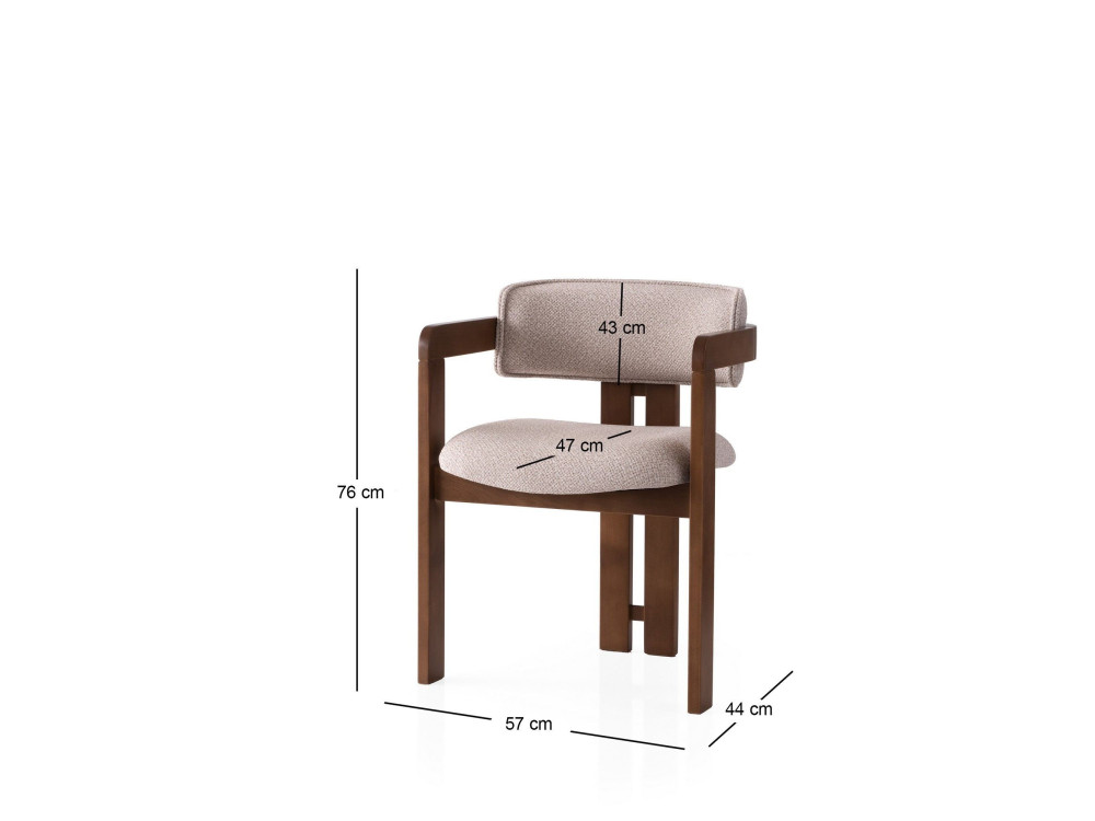 Sedia in legno "Cozy" - 44 x 57 x 76 cm - Crema noce