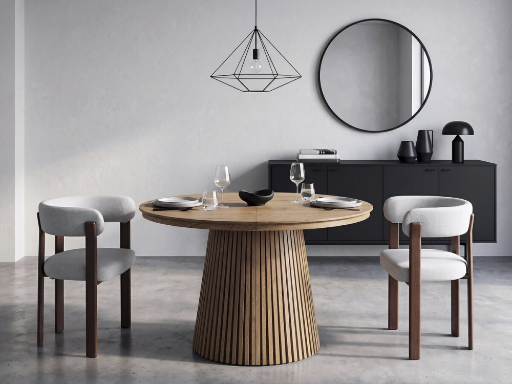 Set di 2 sedie da pranzo "Opale" con braccioli - Grigio chiaro