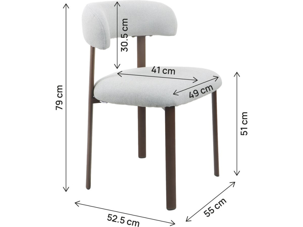 Set di 2 sedie da pranzo in finto legno "Aurea" - Grigio chiaro