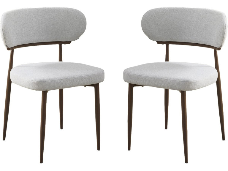 Set di 2 sedie da pranzo in finto legno "Elora" - Grigio chiaro