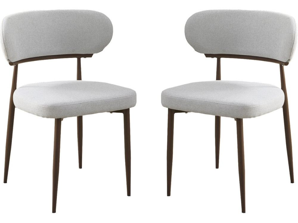 Set di 2 sedie da pranzo in finto legno "Elora" - Grigio chiaro