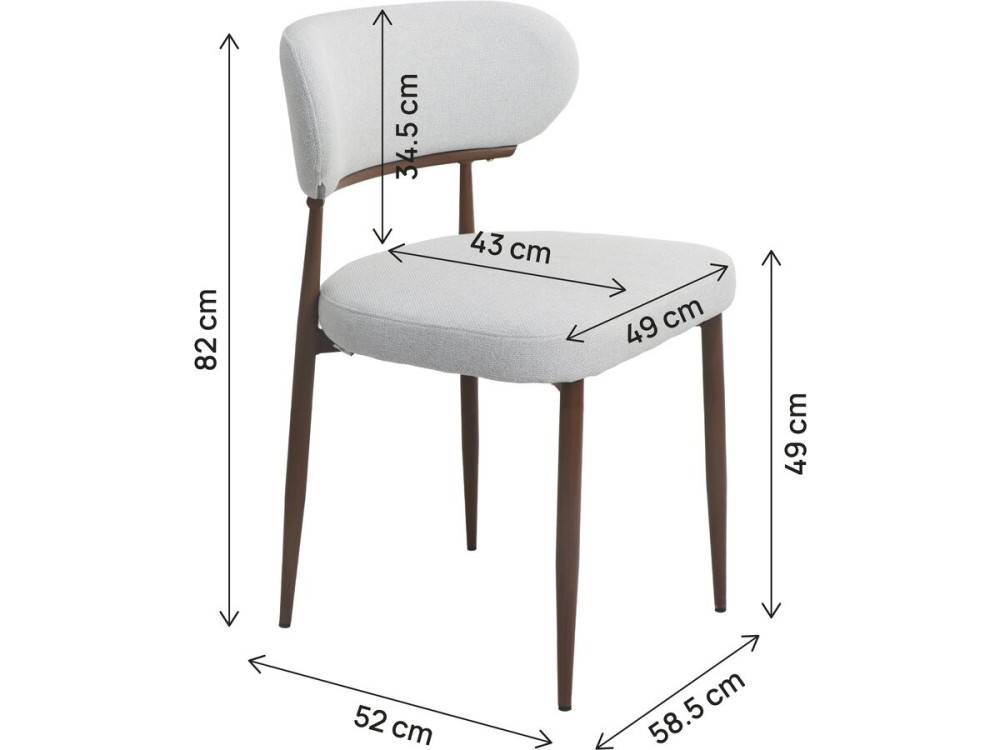 Set di 2 sedie da pranzo in finto legno "Elora" - Grigio chiaro