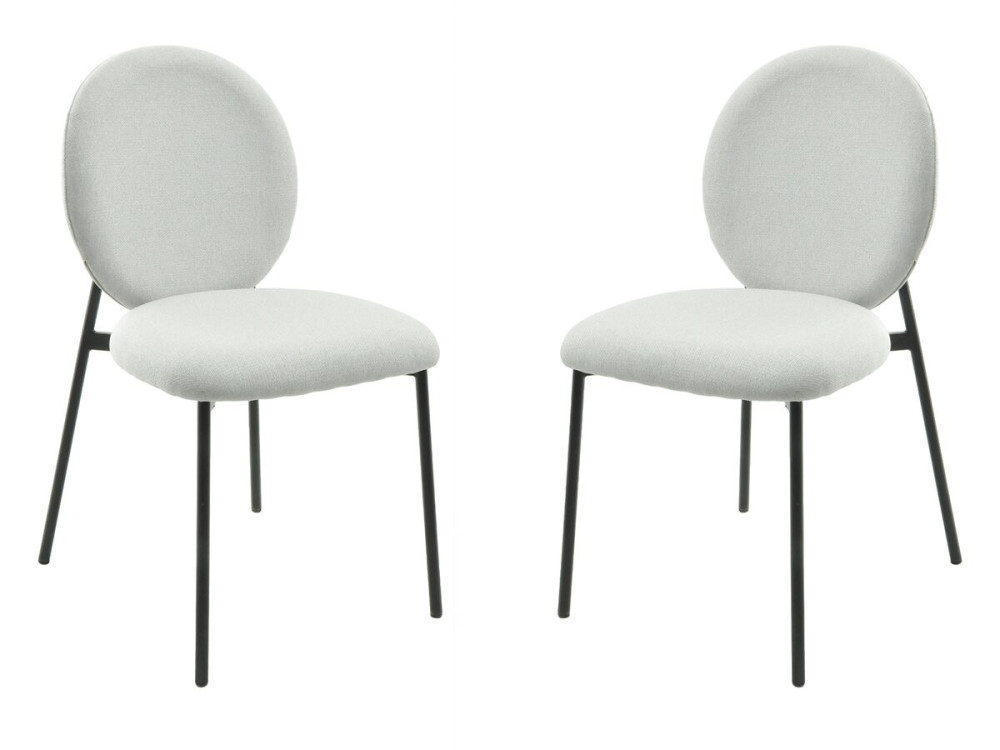 Set di 2 sedie da pranzo "Perla" in metallo - Grigio chiaro