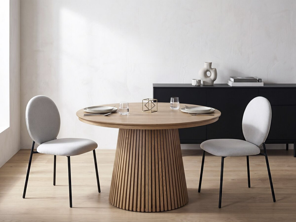 Set di 2 sedie da pranzo "Perla" in metallo - Grigio chiaro