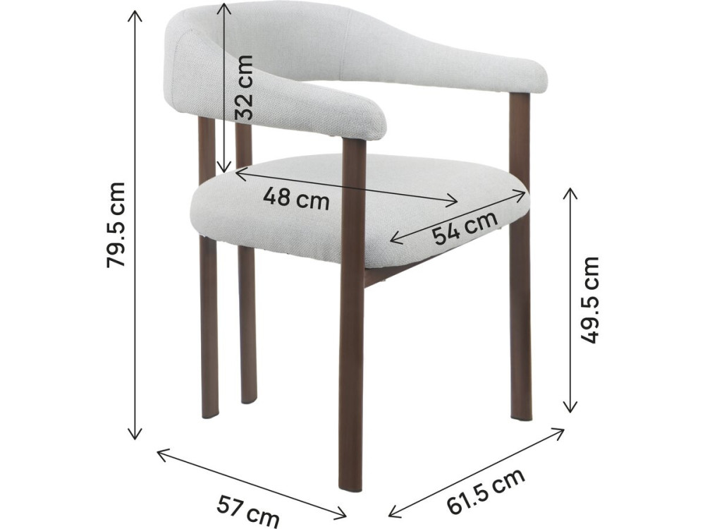 Set di 2 sedie da pranzo in finto legno "Serelia" - Grigio chiaro