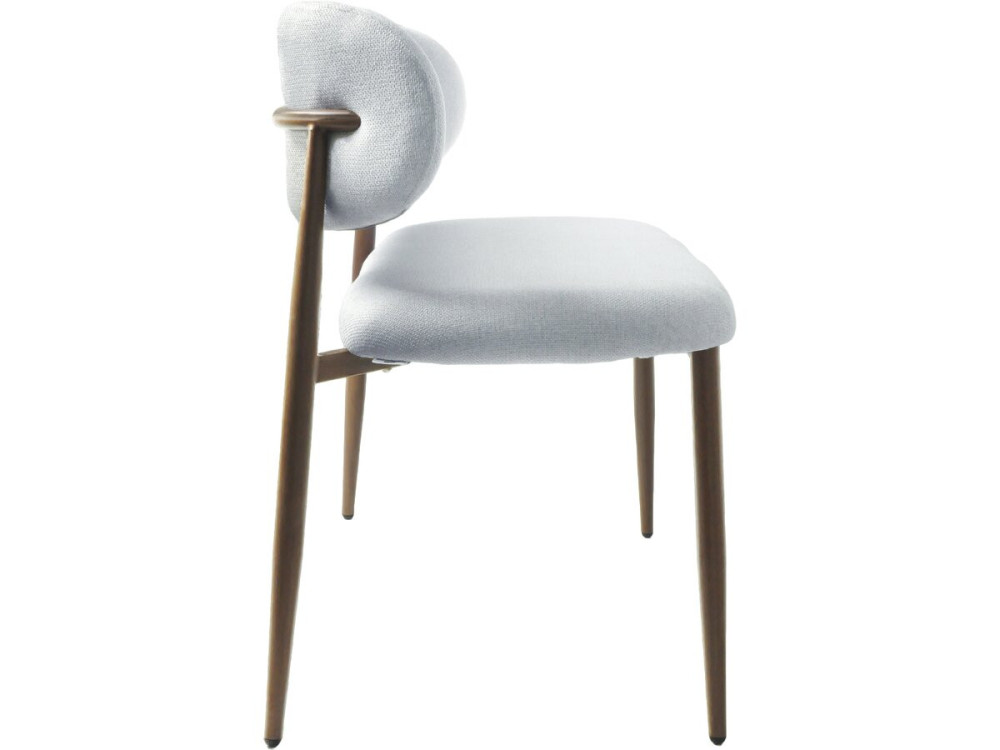 Panca da pranzo in tessuto - 110 cm - "Sélène" - 3 posti - Grigio chiaro e marrone