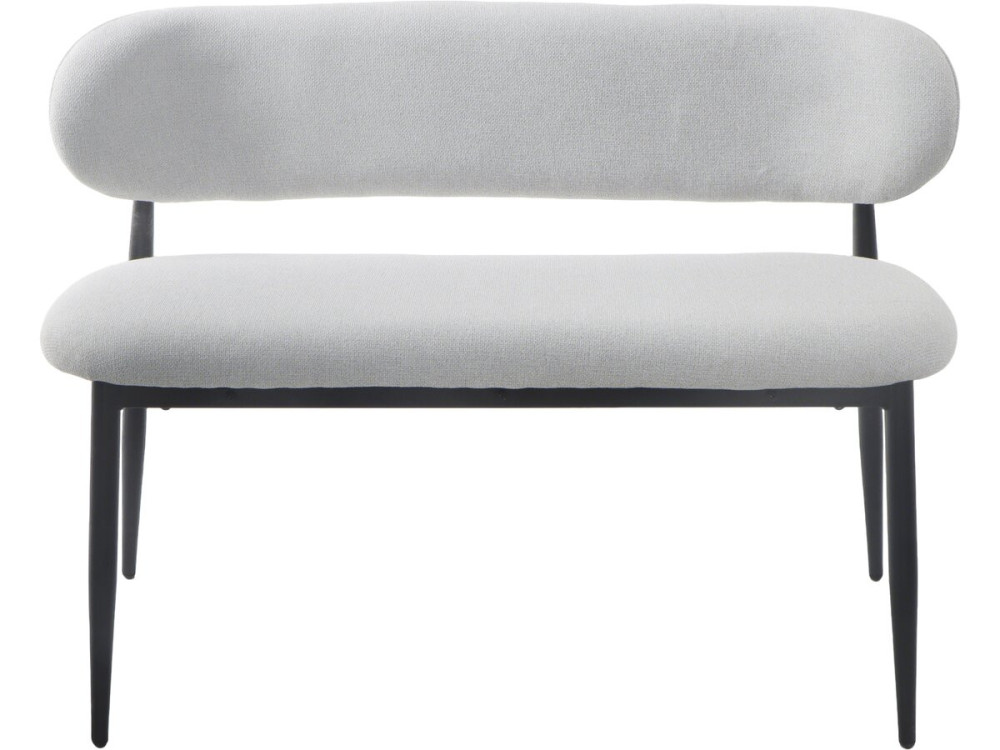 Panca da pranzo in tessuto - 110 cm - "Sélène" - 3 posti - Grigio chiaro e nero