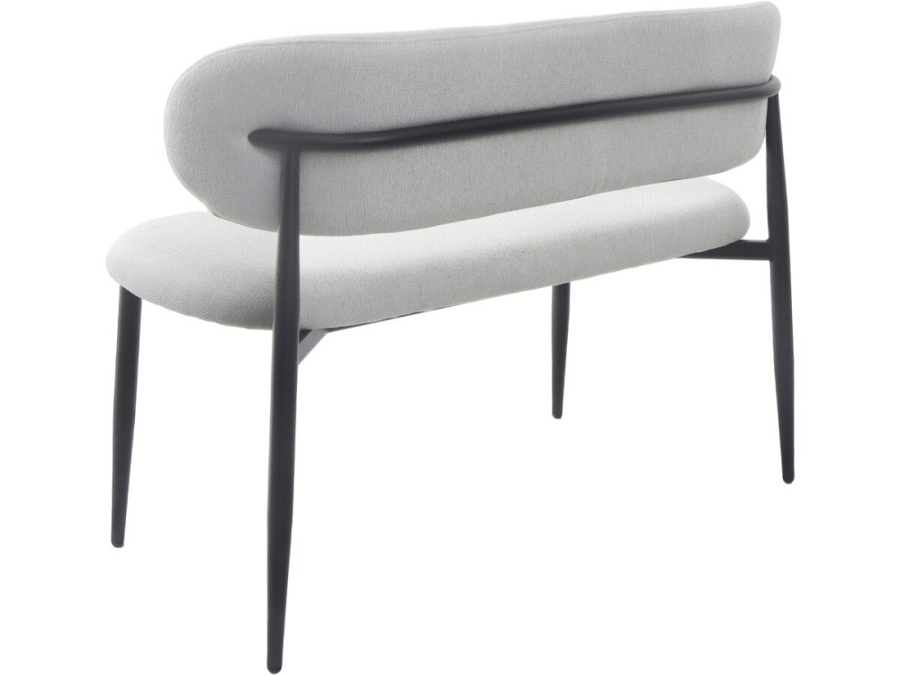 Panca da pranzo in tessuto - 110 cm - "Sélène" - 3 posti - Grigio chiaro e nero