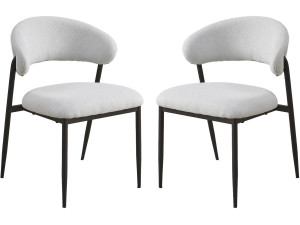 Set di 2 sedie da pranzo in tessuto e metallo "Edena" - Grigio chiaro