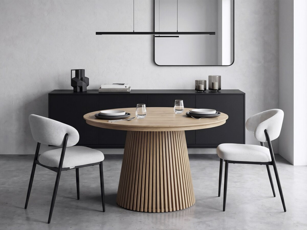 Set di 2 sedie da pranzo in tessuto e metallo "Edena" - Grigio chiaro