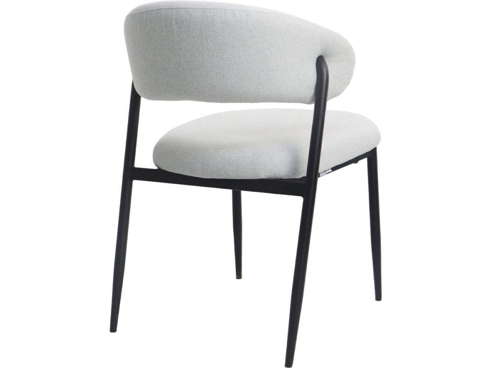 Set di 2 sedie da pranzo in tessuto e metallo "Edena" - Grigio chiaro