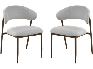 Set di 2 sedie da pranzo in tessuto e metallo "Edena" - Grigio chiaro