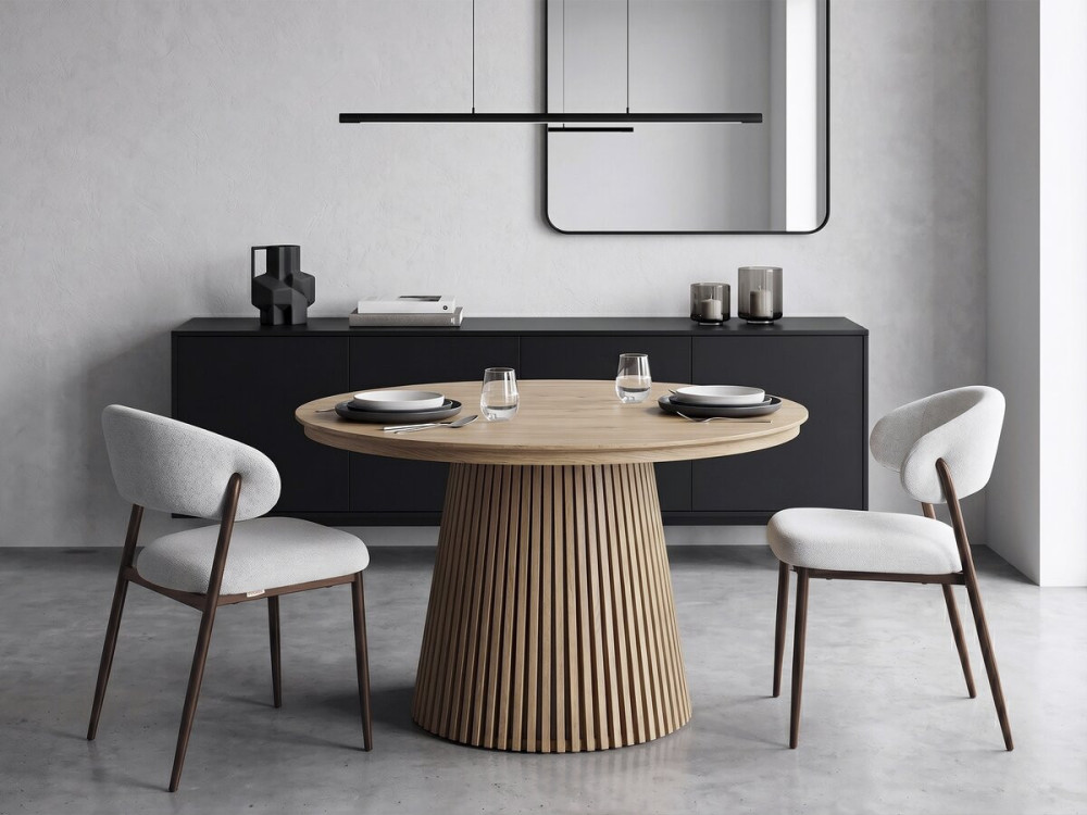 Set di 2 sedie da pranzo in tessuto e metallo "Edena" - Grigio chiaro