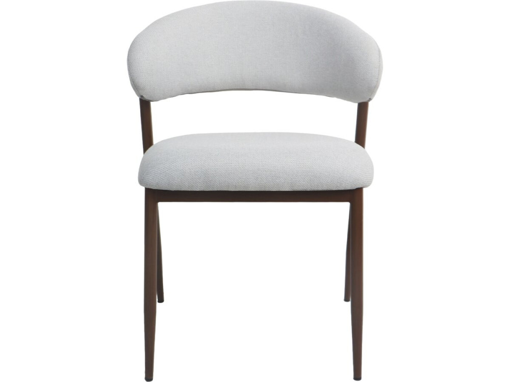 Set di 2 sedie da pranzo in tessuto e metallo "Edena" - Grigio chiaro