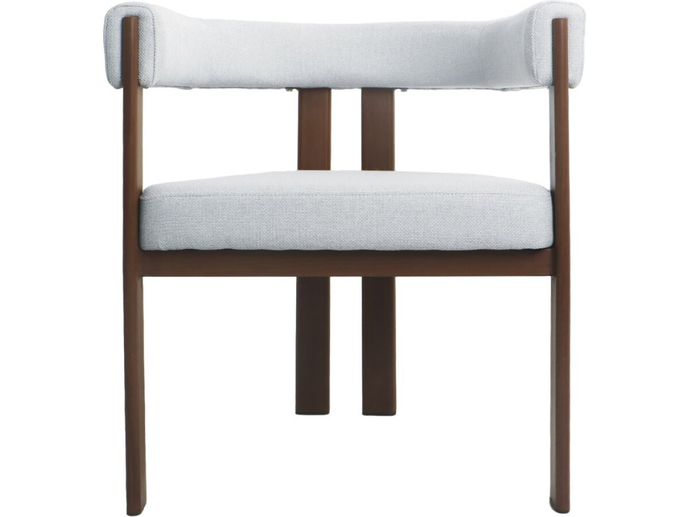 Poltrona da sala da pranzo effetto legno "Neora" - Grigio chiaro