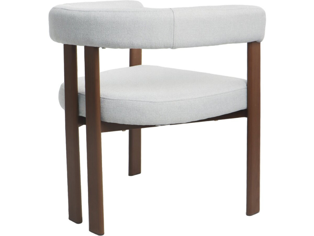 Poltrona da sala da pranzo effetto legno "Neora" - Grigio chiaro