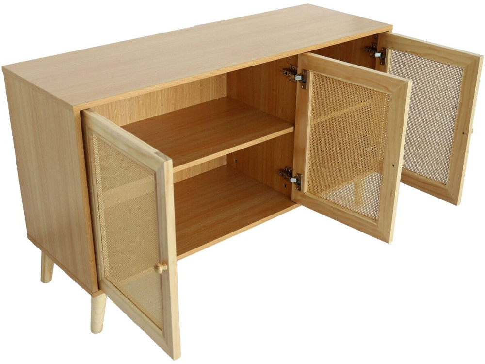 Credenza in stile canna “Neuille” - 120 x 40 x 71,5 cm - Beige