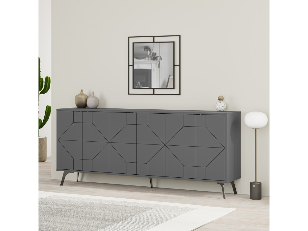 Credenza in legno "Dune" - 183 x 35 x 77 cm - Antracite