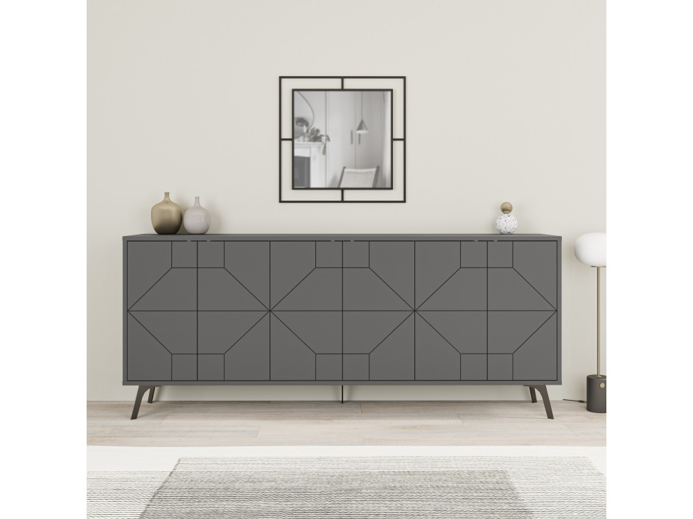 Credenza in legno "Dune" - 183 x 35 x 77 cm - Antracite