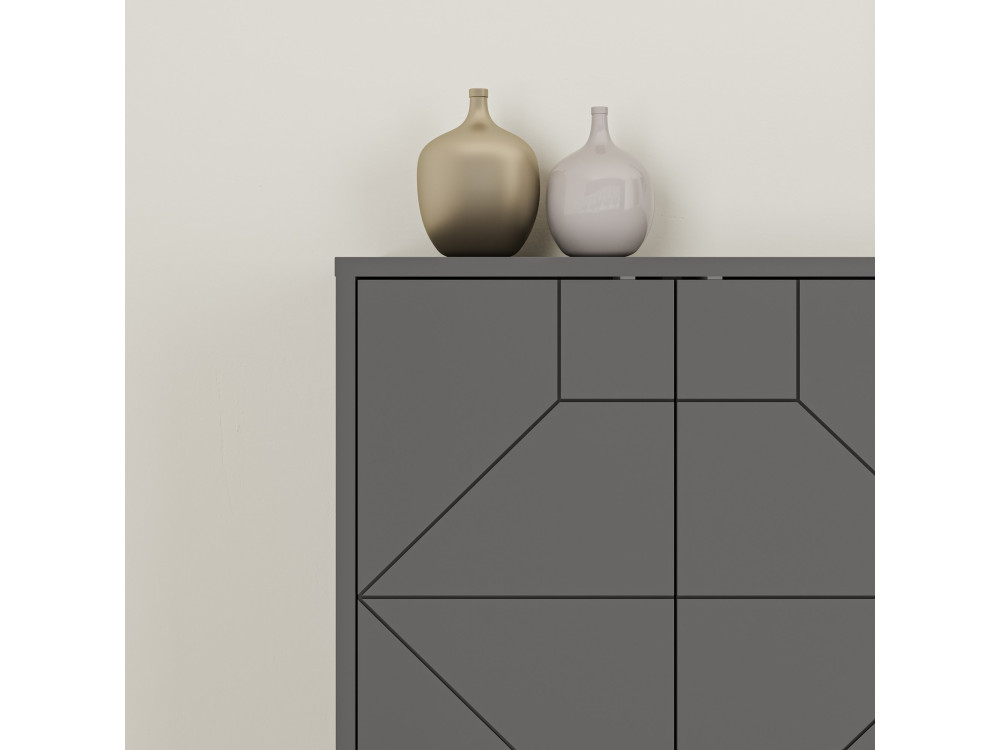 Credenza in legno "Dune" - 183 x 35 x 77 cm - Antracite
