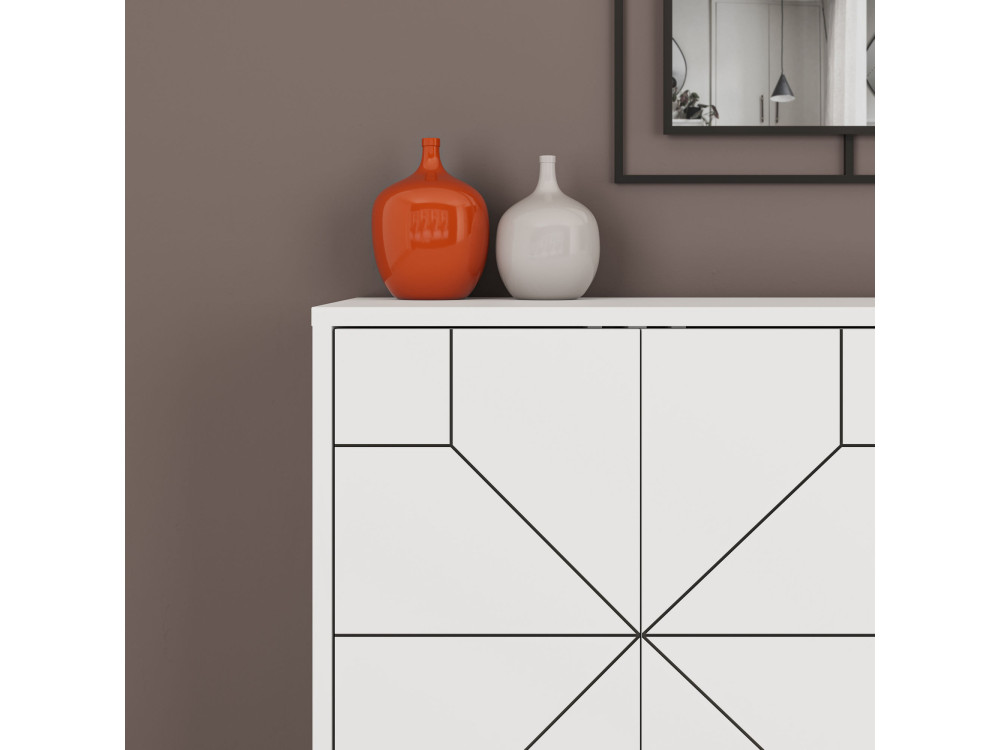 Credenza in legno "Dune" - 123 x 35 x 62 cm - Bianco