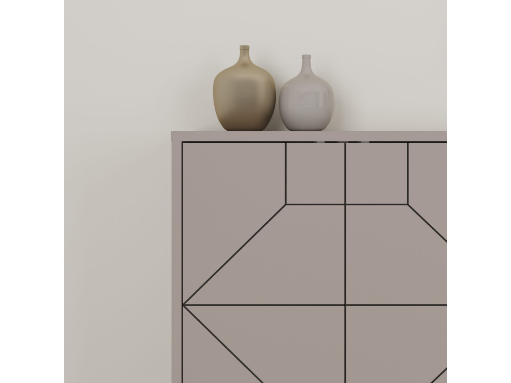 Credenza in legno "Dune" - 184 x 35 x 77 cm - Marrone moka chiaro