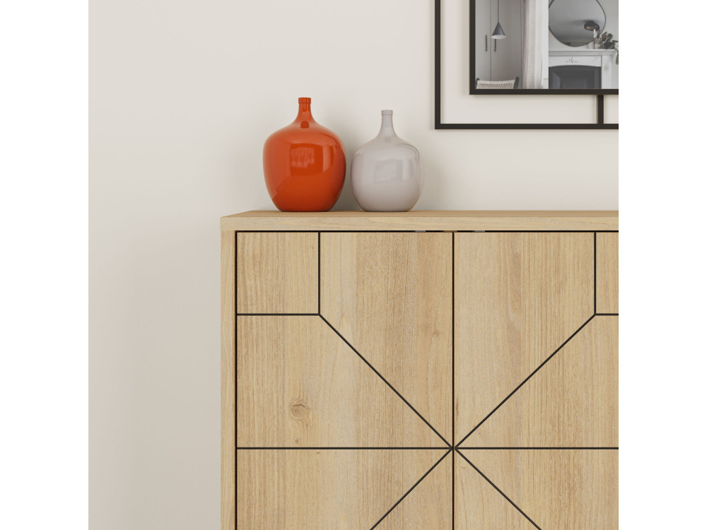 Credenza in legno "Dune" - 123 x 35 x 62 cm - Beige