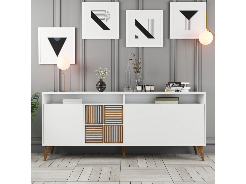 Consolle in legno "Milano" - 180 x 35 x 78 cm - Bianco