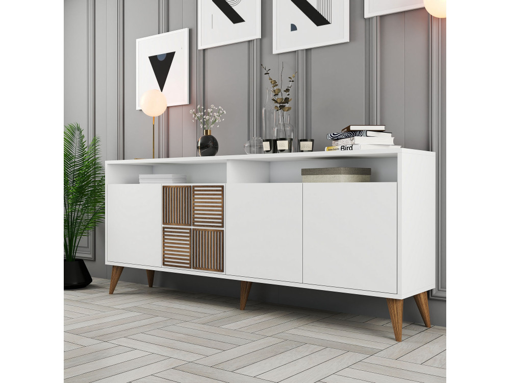 Consolle in legno "Milano" - 180 x 35 x 78 cm - Bianco