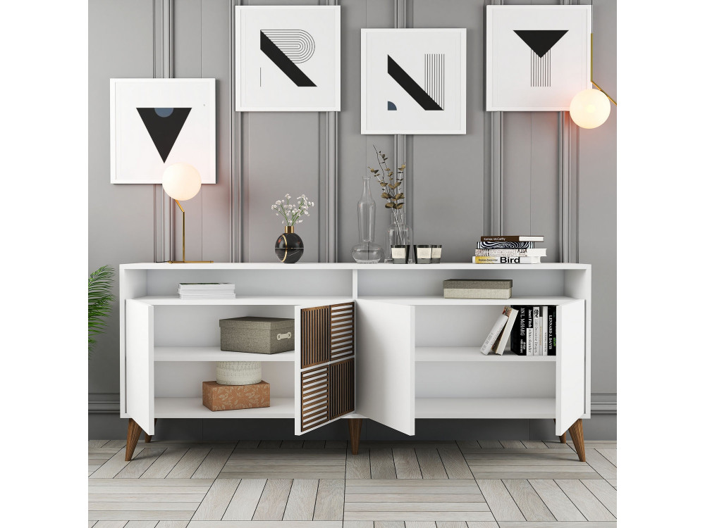 Consolle in legno "Milano" - 180 x 35 x 78 cm - Bianco