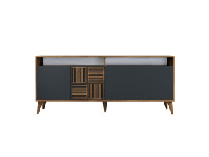 Buffet in legno "Milano" - 180 x 35 x 78 cm - Noyer Antracite