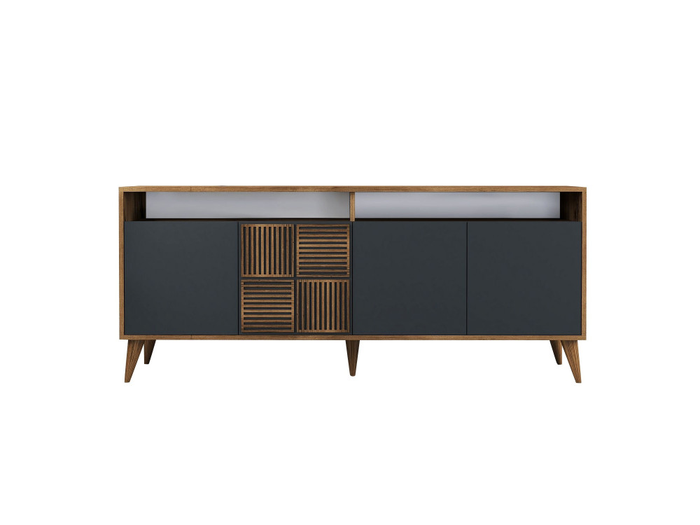 Buffet in legno "Milano" - 180 x 35 x 78 cm - Noyer Antracite