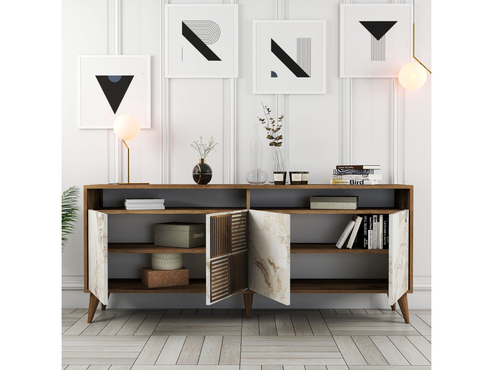 Consolle in legno "Milano" 180 x 35 x 78 cm - Noce