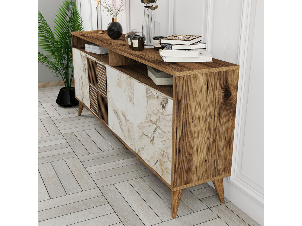 Consolle in legno "Milano" 180 x 35 x 78 cm - Noce