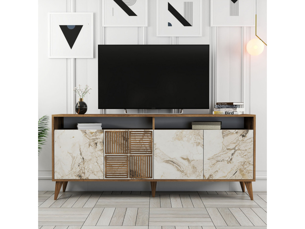 Consolle in legno "Milano" 180 x 35 x 78 cm - Noce