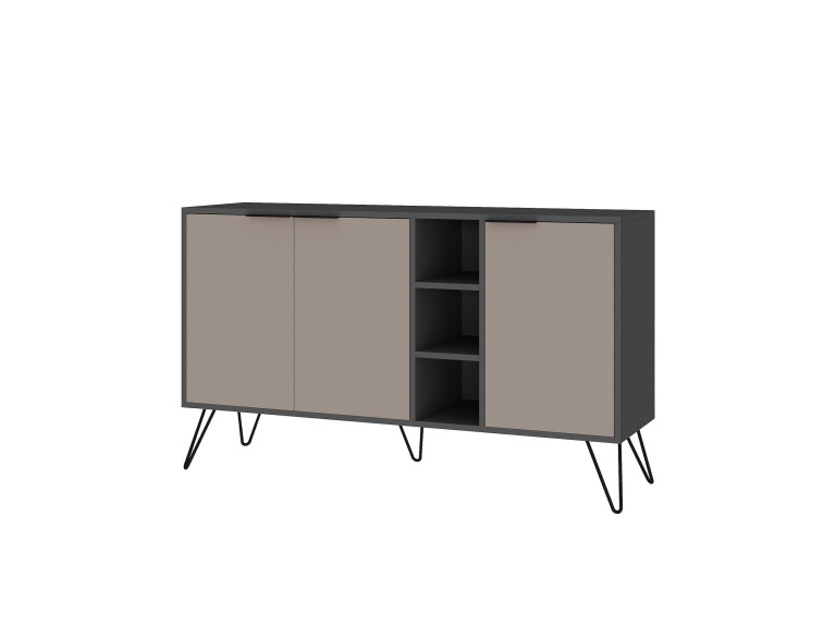 Credenza in legno "Clara" - 142 x 36 x 83 cm - Marrone moka chiaro