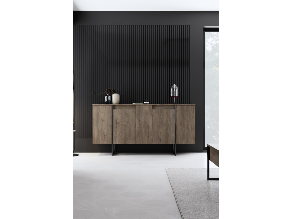 Credenza di lusso in legno - 160 x 35 x 80 cm - Noce nero