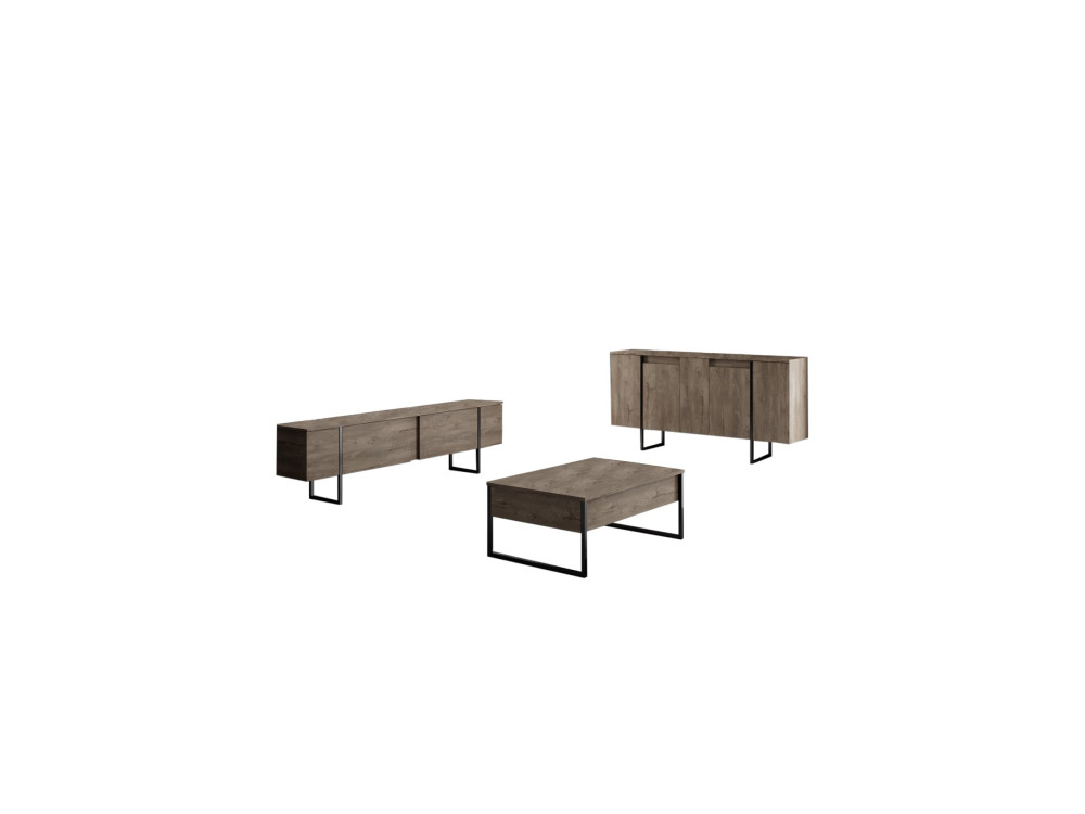 Credenza di lusso in legno - 160 x 35 x 80 cm - Noce nero