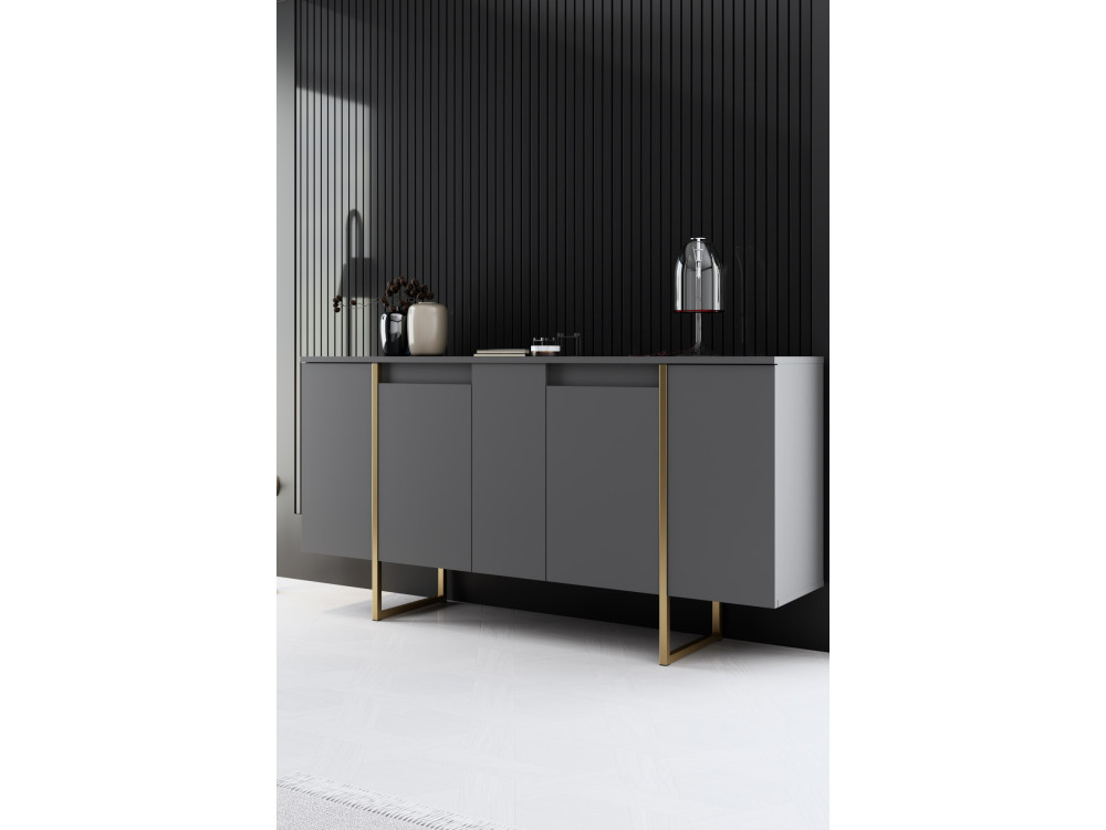 Buffet in legno "Luxury" - 160 x 35 x 80 cm - Antracite Oro