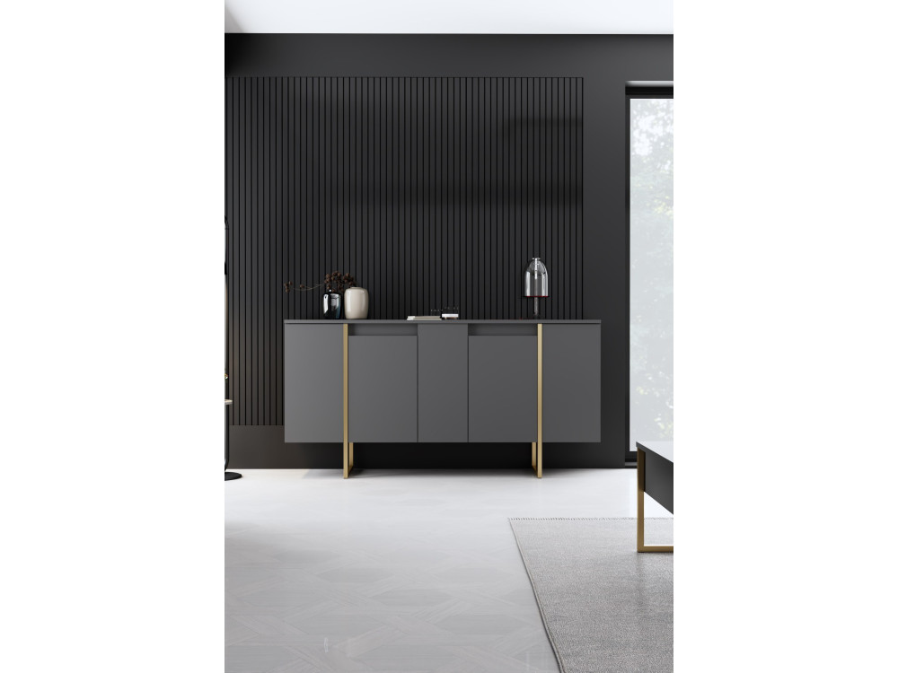 Buffet in legno "Luxury" - 160 x 35 x 80 cm - Antracite Oro