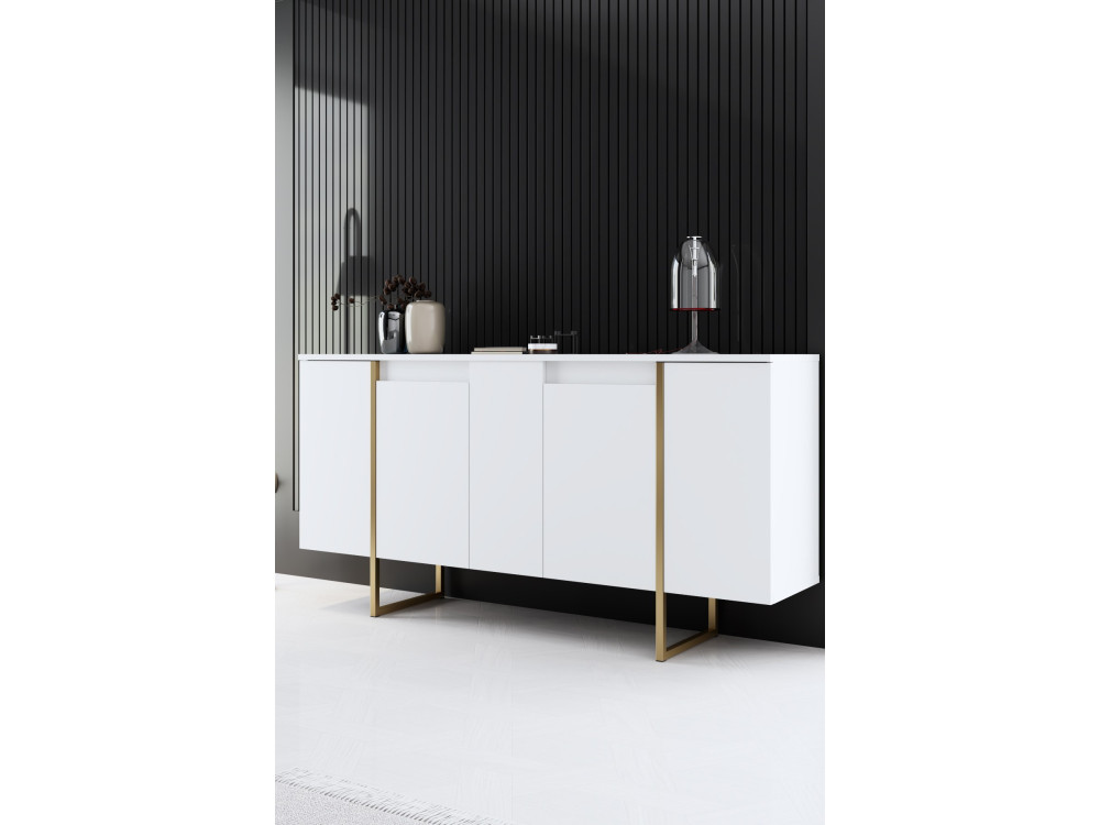 Credenza in legno "Luxury" - 160 x 35 x 80 cm - Oro bianco